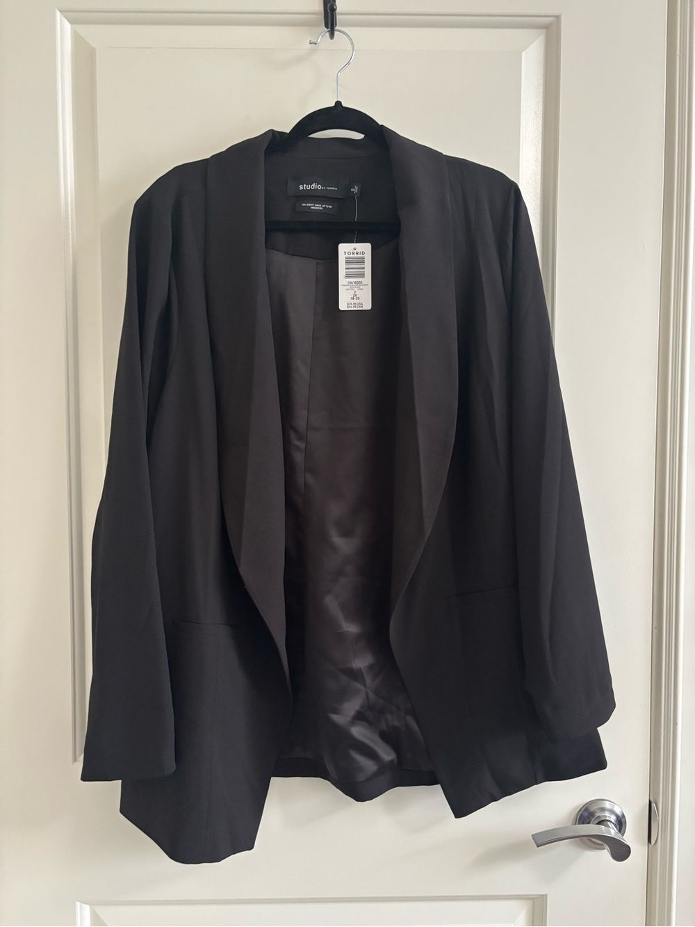 torrid Black Open-Front Draped Blazer